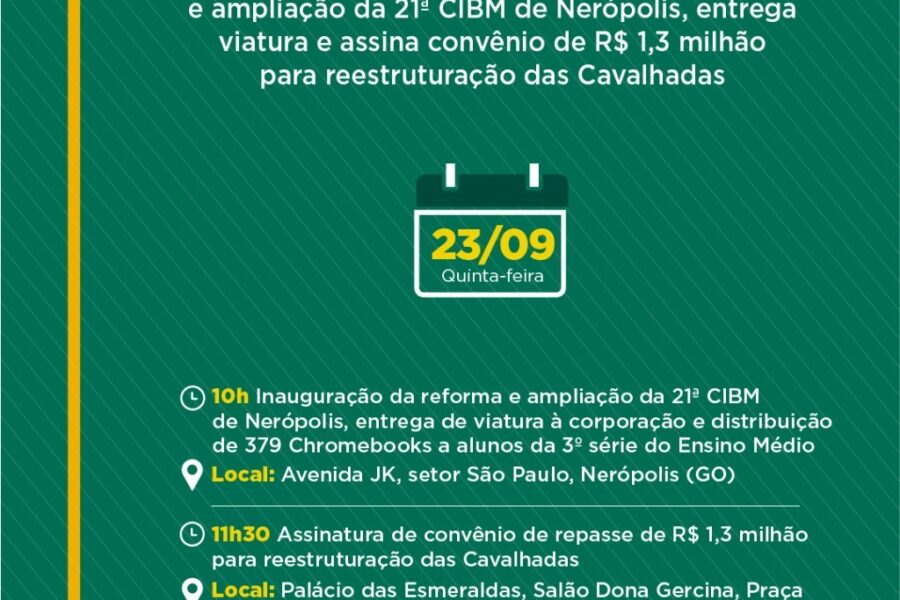 Caiado cumpre agenda em Nerópolis e Goiânia