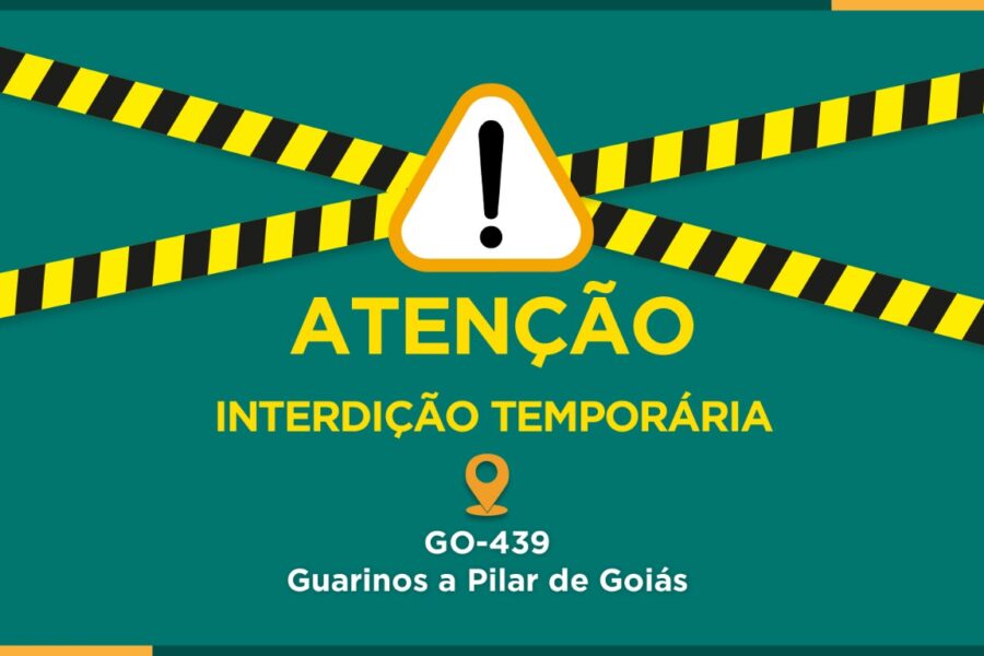 Trecho da GO-439 que está em obras ficará interditado por 15 dias