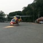 Helicóptero dos bombeiros reforça o combate a incêndios na Chapada dos Veadeiros