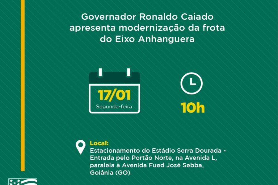 Caiado apresenta 1º ônibus articulado 100% elétrico para o Eixo Anhanguera, nesta segunda