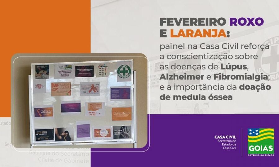 Casa Civil traz Fevereiro Roxo e Laranja como temas do mês no painel de informações