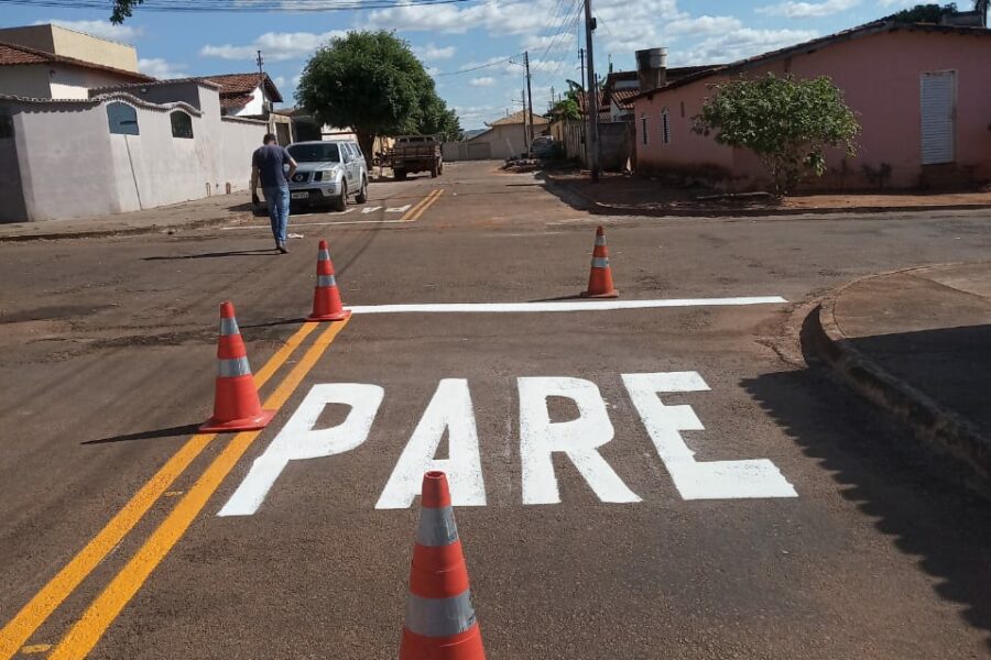 Ruas de Anhanguera ganham sinalização do Detran-GO