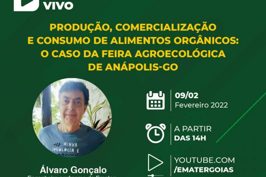 Emater transmite live sobre produção, comercialização e consumo de alimentos orgânicos