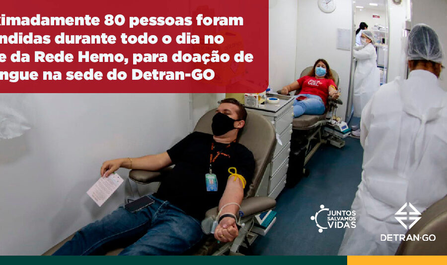 Cerca de 80 pessoas foram atendidas durante no estande da Rede Hemo no Detran