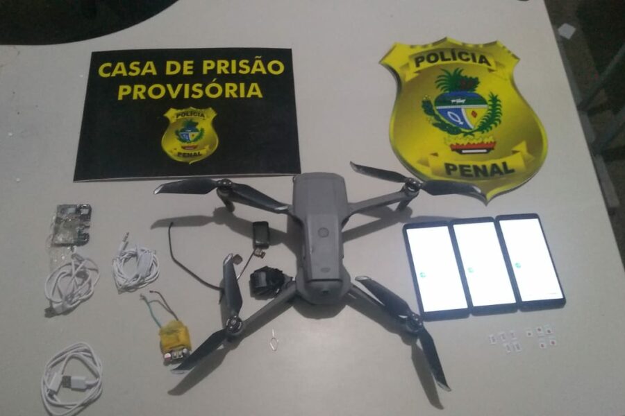 Polícia apreende drone com celulares que seriam jogados na CPP de Aparecida