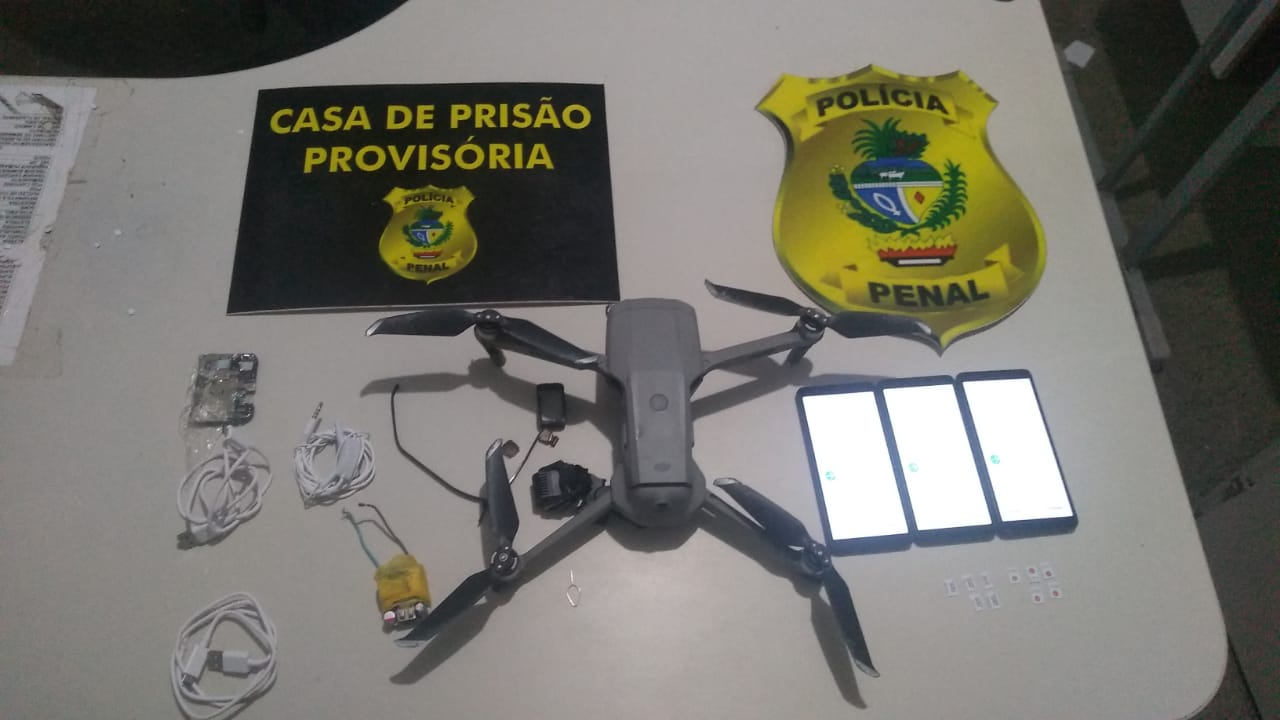 Polícia apreende drone com celulares que seriam jogados na CPP de Aparecida