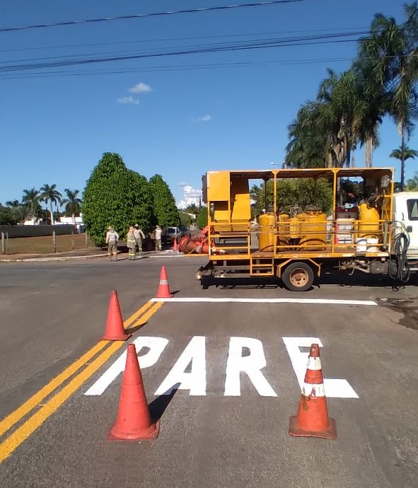 Goianésia recebe quase 5.000 m² de sinalização horizontal do Detran-GO