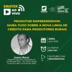 Emater faz live sobre Linha de Crédito Rural Produtor