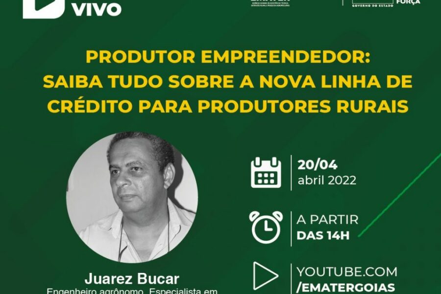 Emater faz live sobre Linha de Crédito Rural Produtor