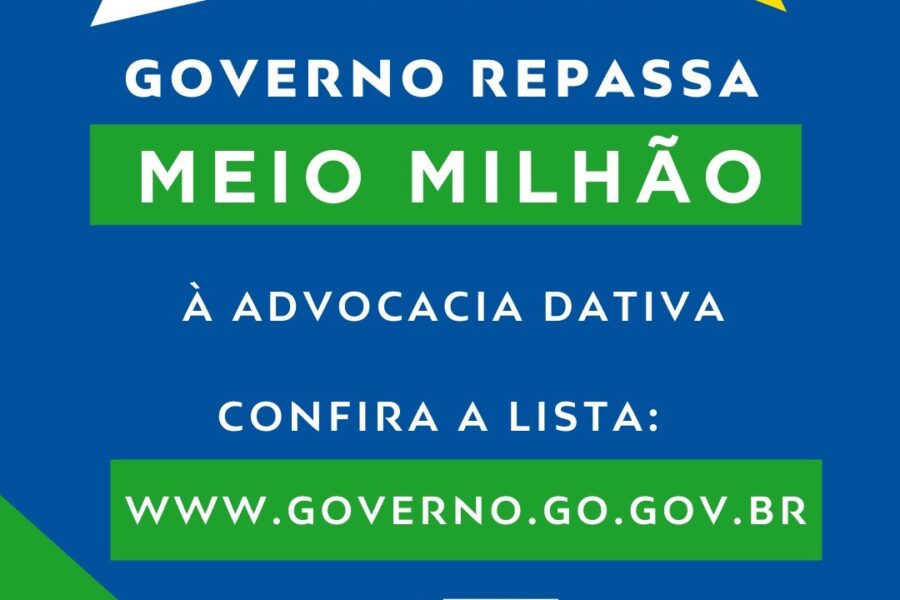 Governo repassa meio milhão à Advocacia Dativa