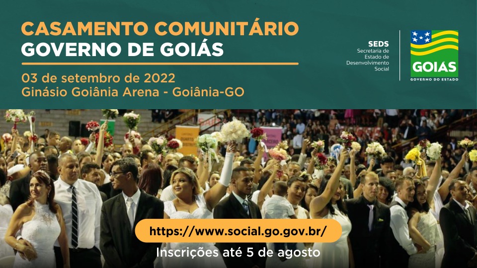 Seds fará inscrição para casamento comunitário durante Mutirão Governo de Goiás