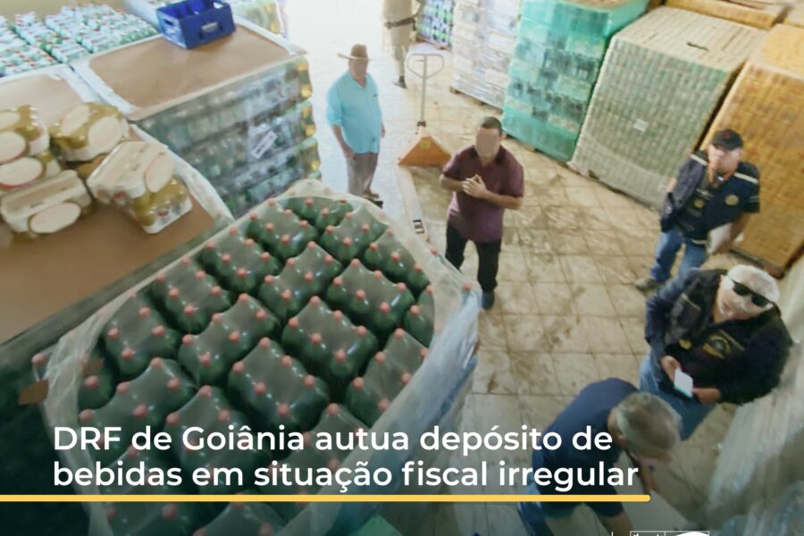 DRF de Goiânia flagra depósito de bebidas sem nota fiscal com mercadoria avaliada em quase R$ 1 milhão