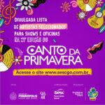 Secult divulga lista de artistas selecionados para o Canto da Primavera 2022