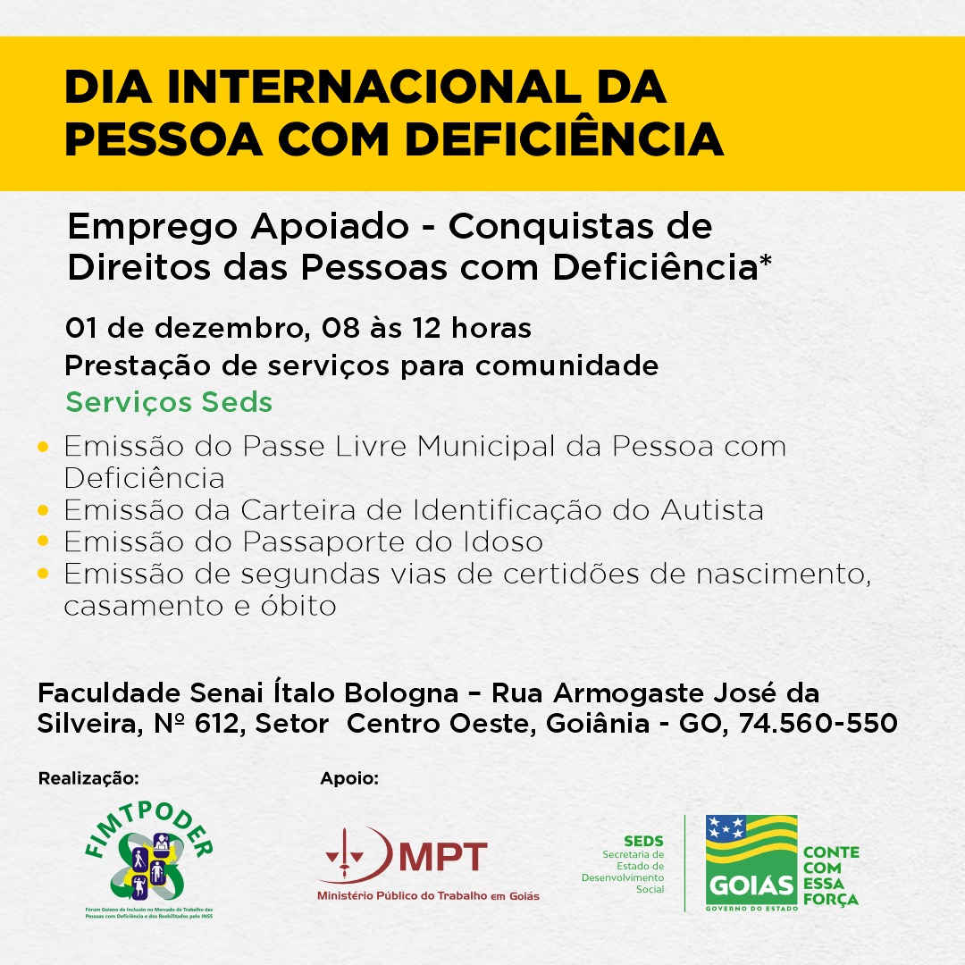 Governo participa de comemoração ao Dia Internacional da Pessoa com Deficiência