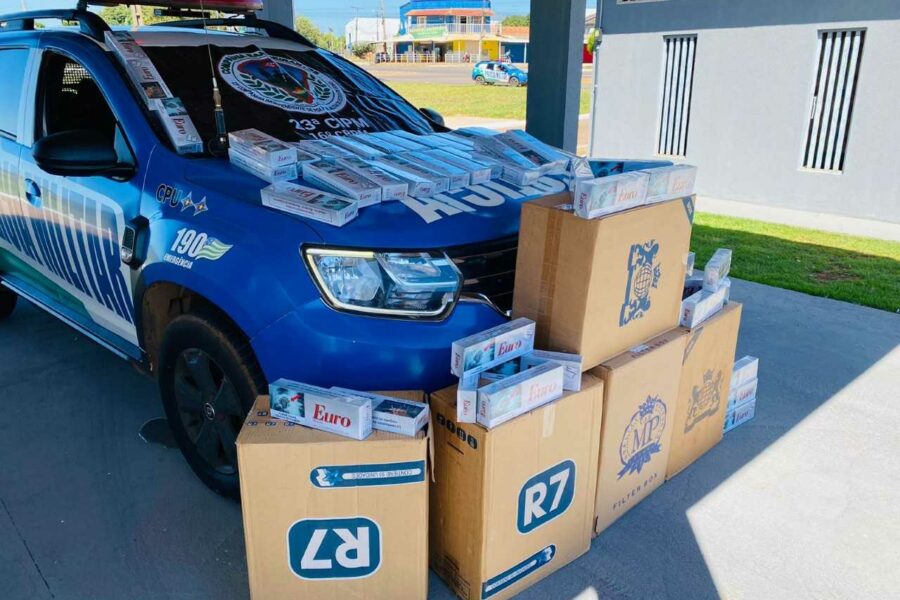 PM apreende cerca de 2,5 mil cigarros contrabandeados em Trindade