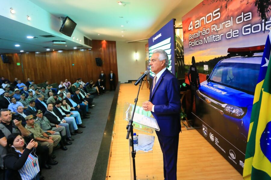 Caiado anuncia investimentos em tecnologia para fortalecer Batalhão Rural