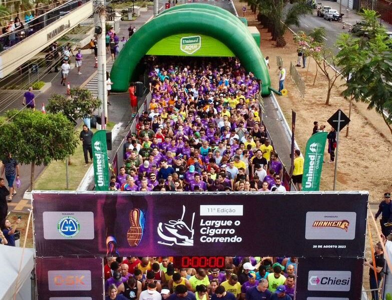 Corrida pelo fim do vício no cigarro reúne mais de 800 pessoas em Goiânia
