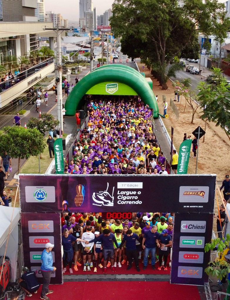 Corrida pelo fim do vício no cigarro reúne mais de 800 pessoas em Goiânia