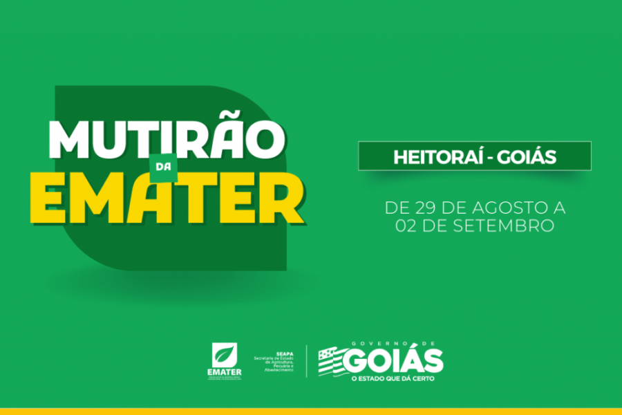 Mutirão da Emater levará cursos e serviços gratuitos ao município de Heitoraí