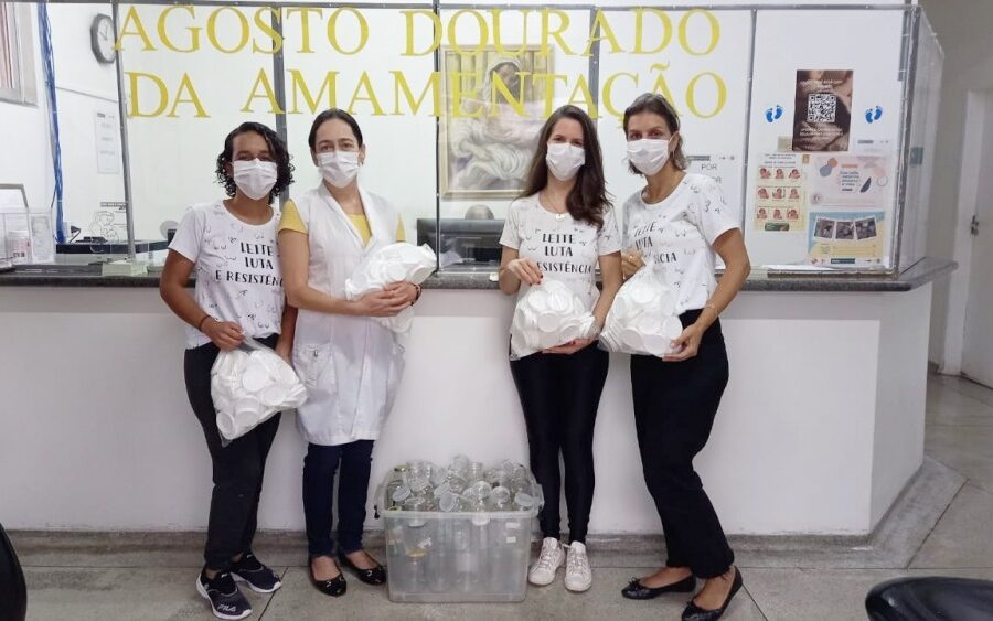 Banco de Leite do Hemu recebe doação de frascos de vidro e tampas plásticas