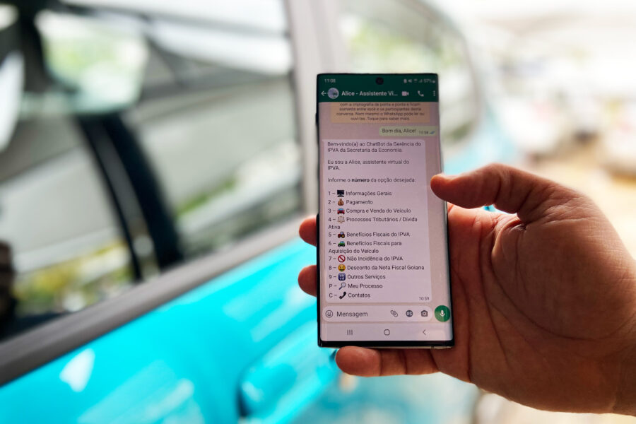 Assistente virtual tira dúvidas sobre IPVA pelo WhatsApp