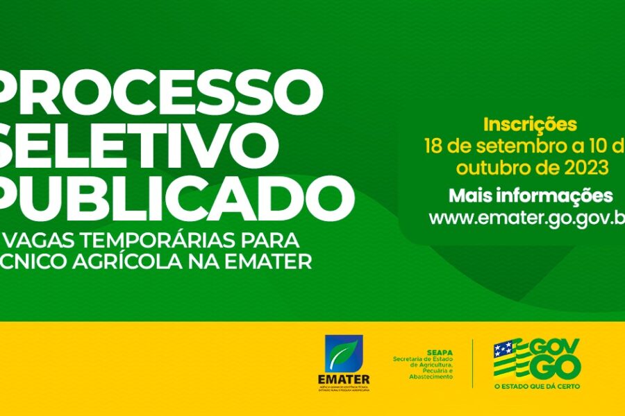 Emater abre processo seletivo com 63 vagas temporárias