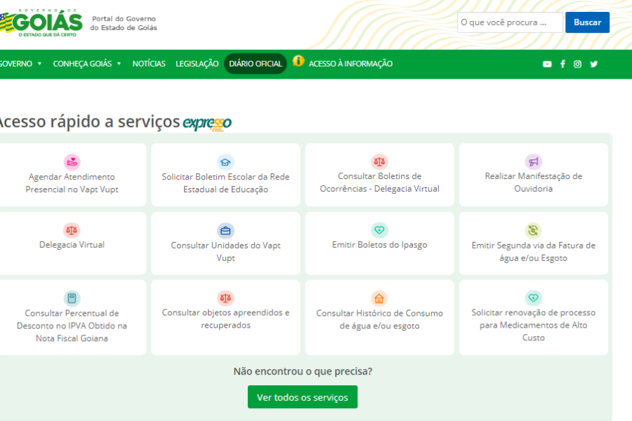 Goiás lança portal único de serviços e informações