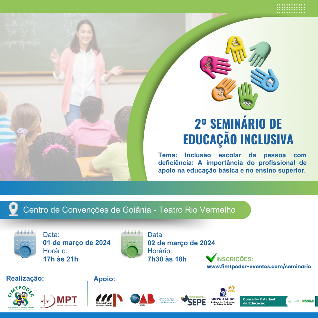 2º Seminário de Educação Inclusiva recebe inscrições até esta quarta