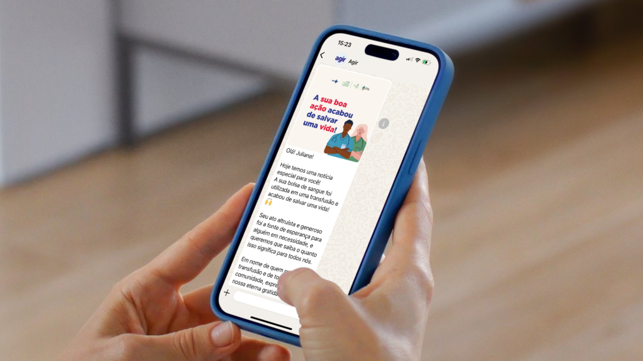 Com ajuda do WhatsApp, Hugol transforma experiência do doador de sangue