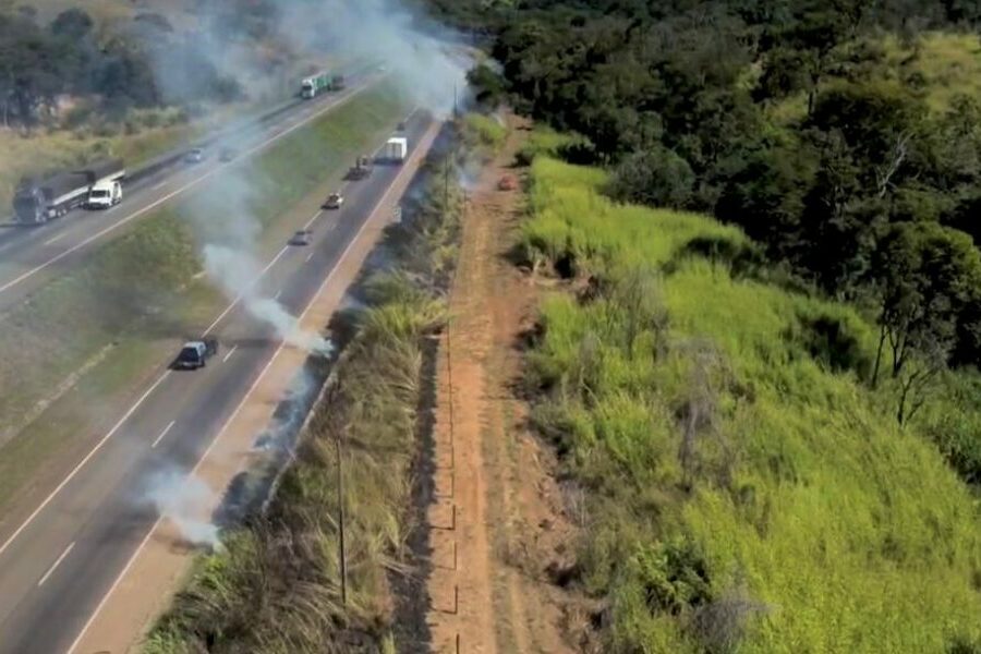 Aceiros queimados previnem incêndios em parques estaduais
