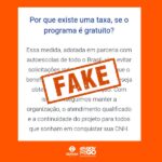 Detran alerta para golpe da emissão gratuita de CNH
