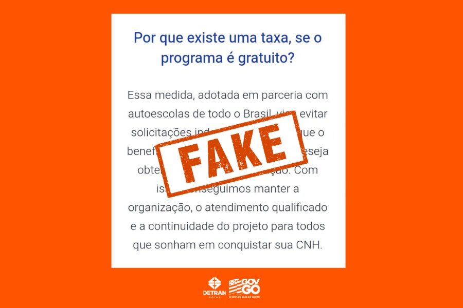 Detran alerta para golpe da emissão gratuita de CNH