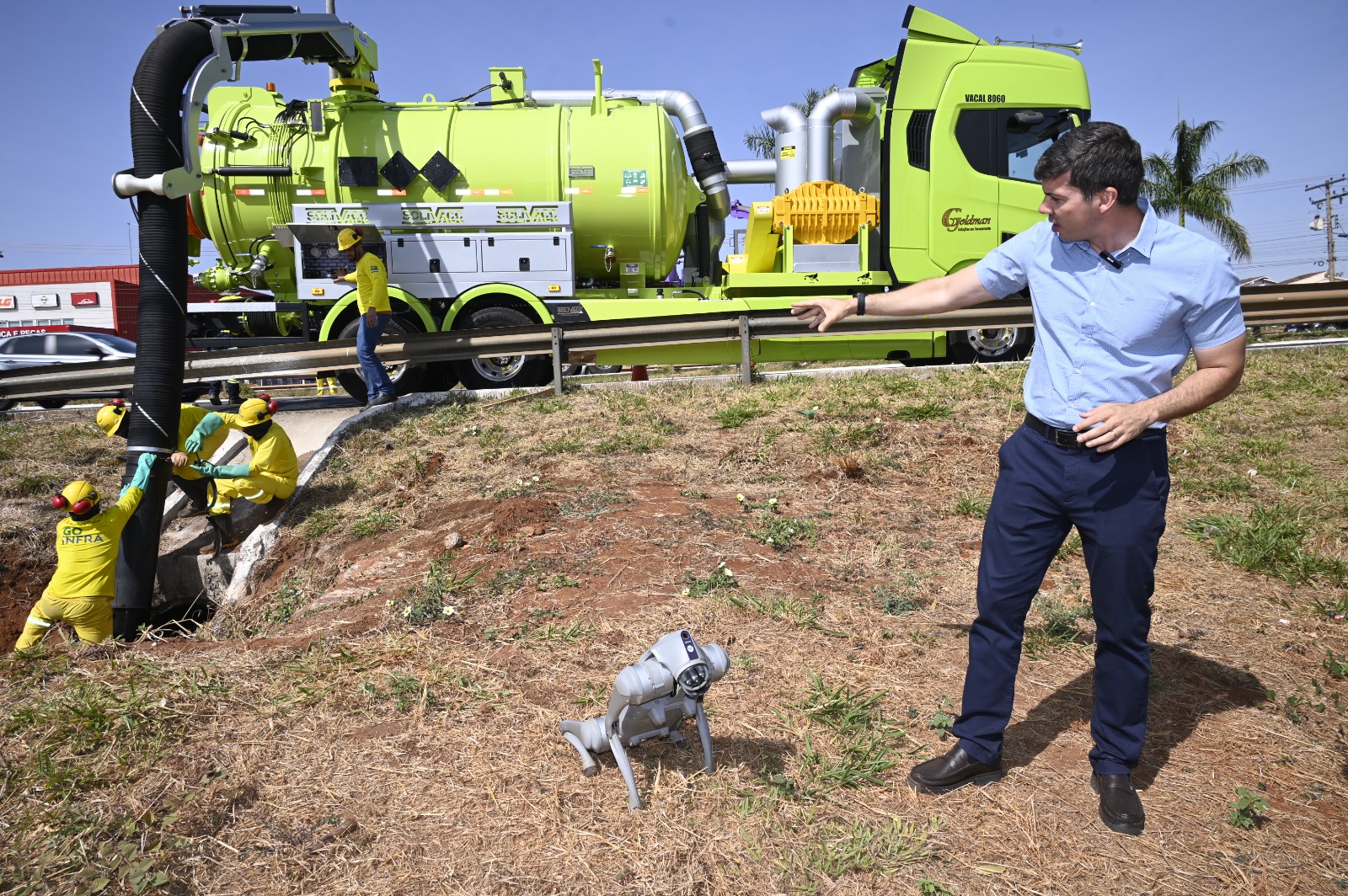 Goiás utiliza robô para desobstruir redes de drenagem pluvial nas rodovias