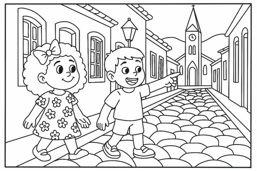 Livro de colorir comemora 300 anos da cidade de Goiás