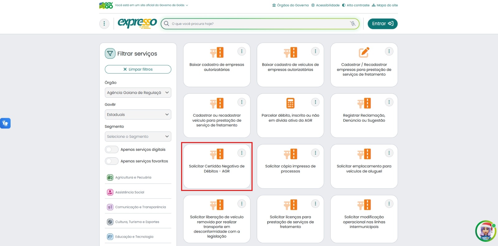 AGR integra emissão de Certidão Negativa de Débitos ao Portal Expresso