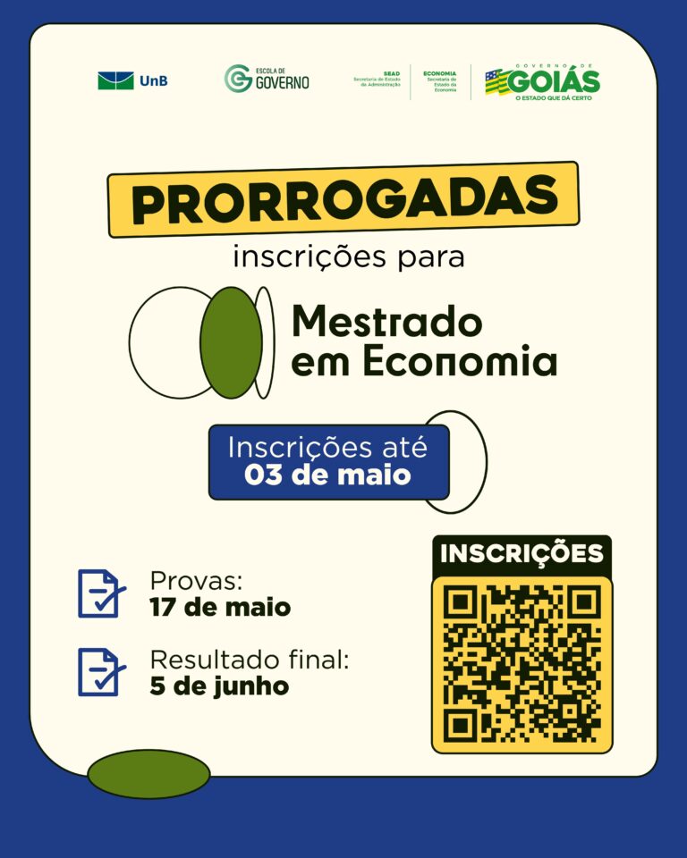 Prorrogadas inscrições para Mestrado Profissional em Economia